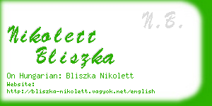 nikolett bliszka business card